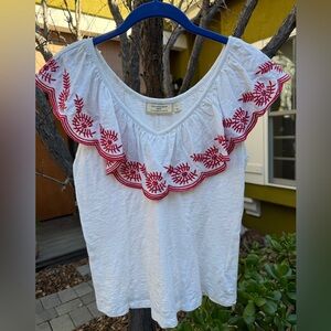 MOULINETTE SOEURS by ANTHROPOLOGIE Embroidered Top Size Small
